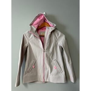 Michael Michael Kors Girls Size 14 Light Gray Hooded Jacket Pink Lining